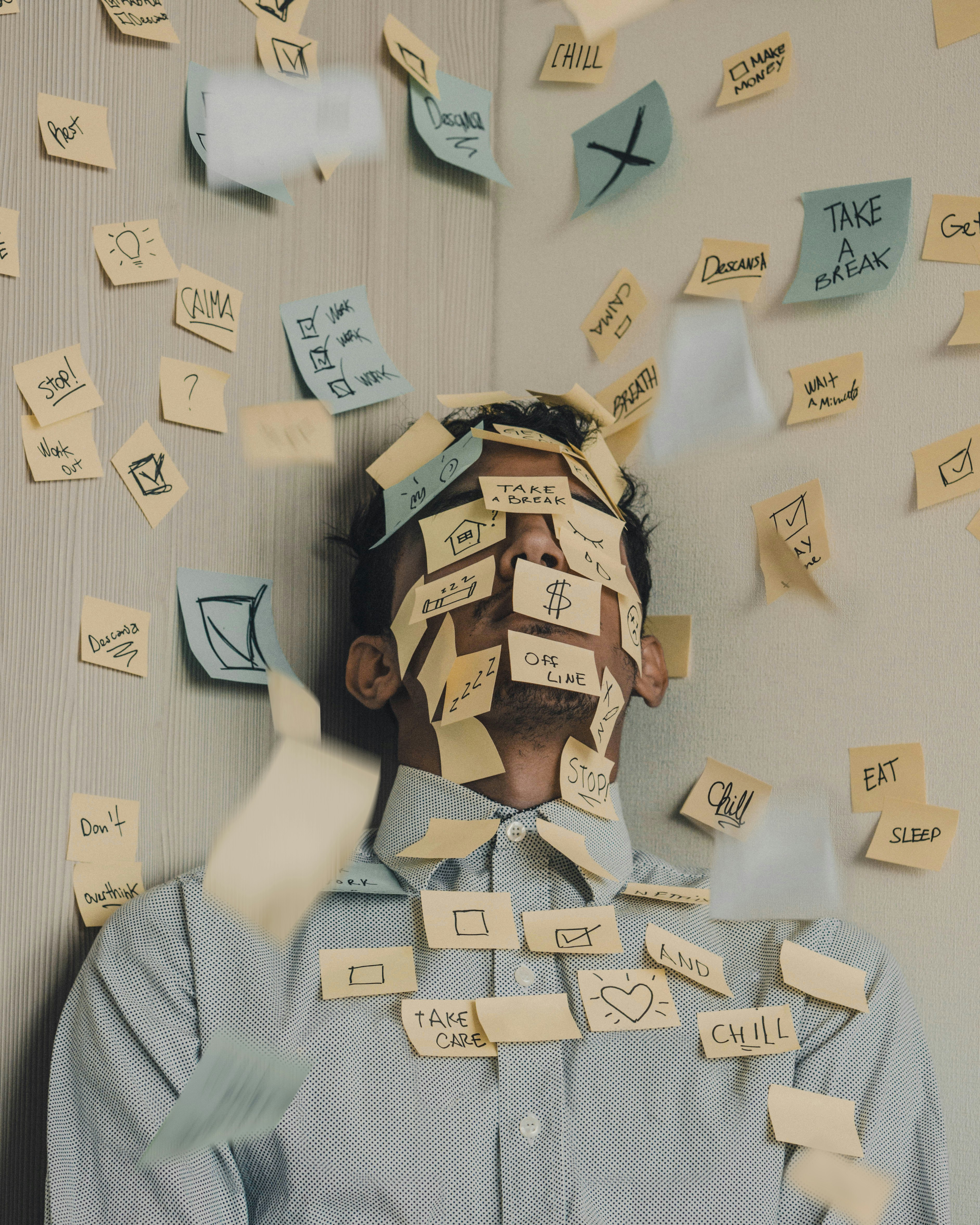 Compliance director with post-it notes