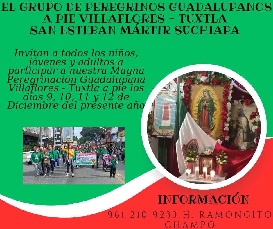 Más de 183 mil peregrinos arribaron a Tuxtla