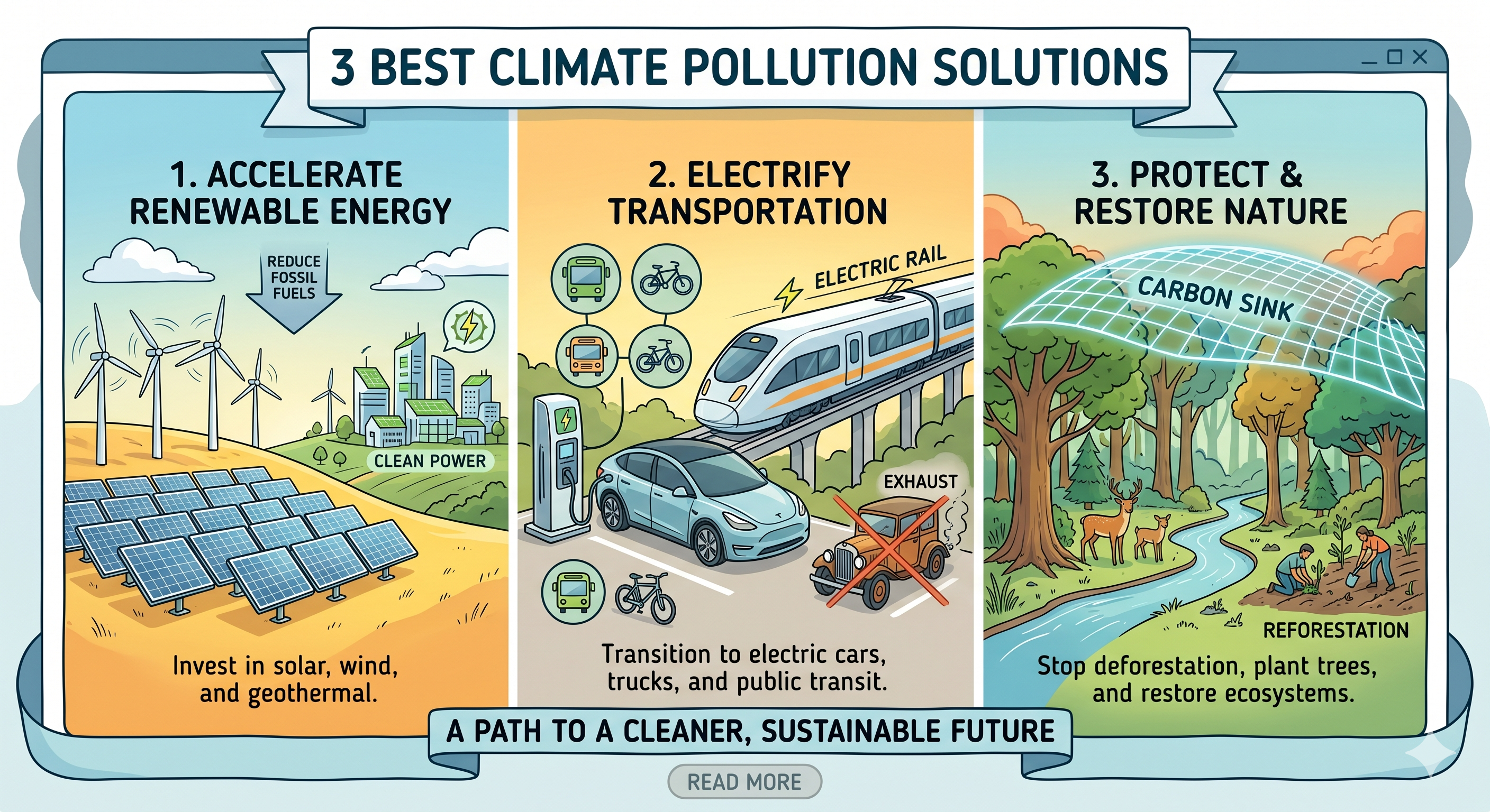 3 Best Climate Pollution Solutions