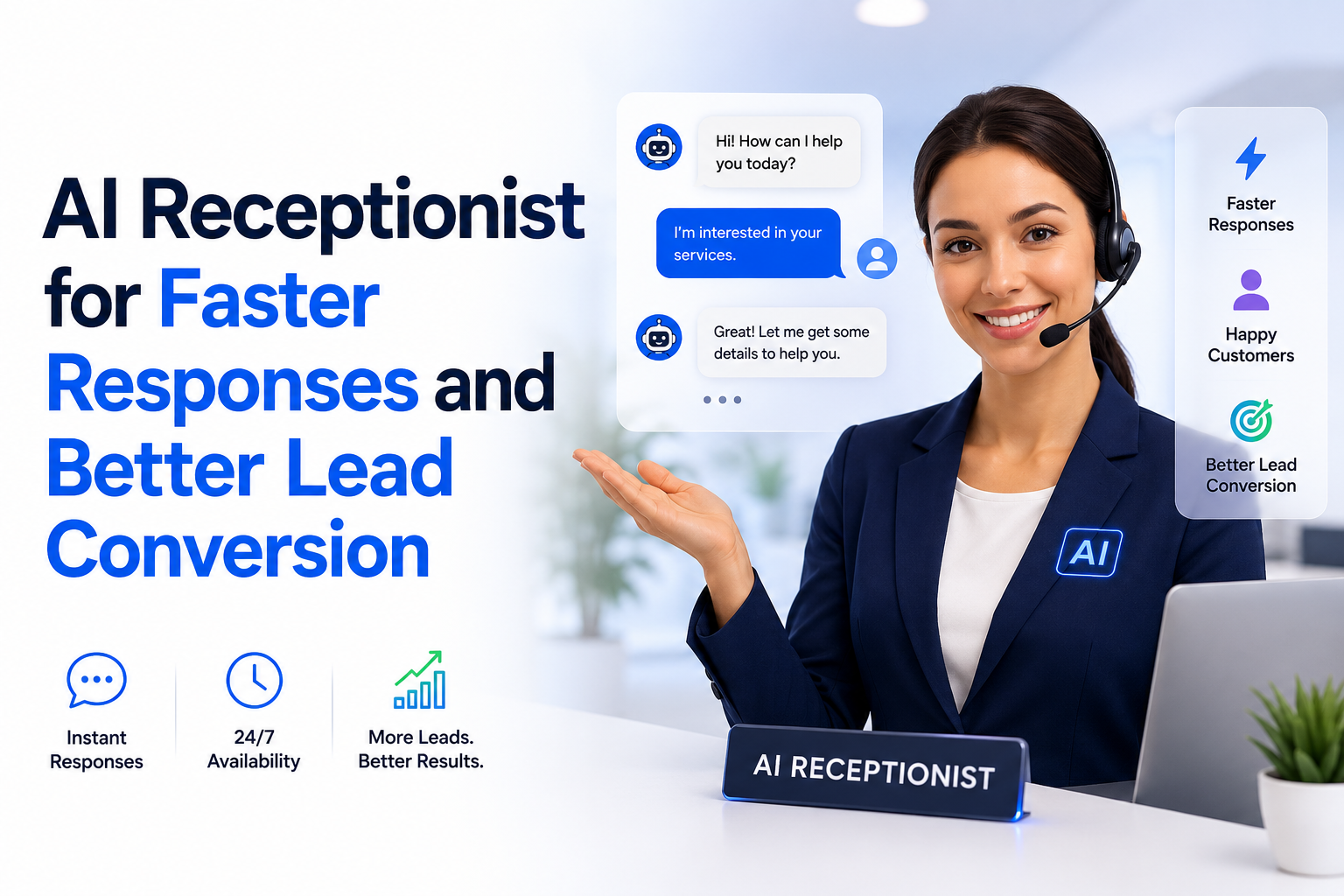 AI Receptionist for Faster Responses and Better Lead Conversion