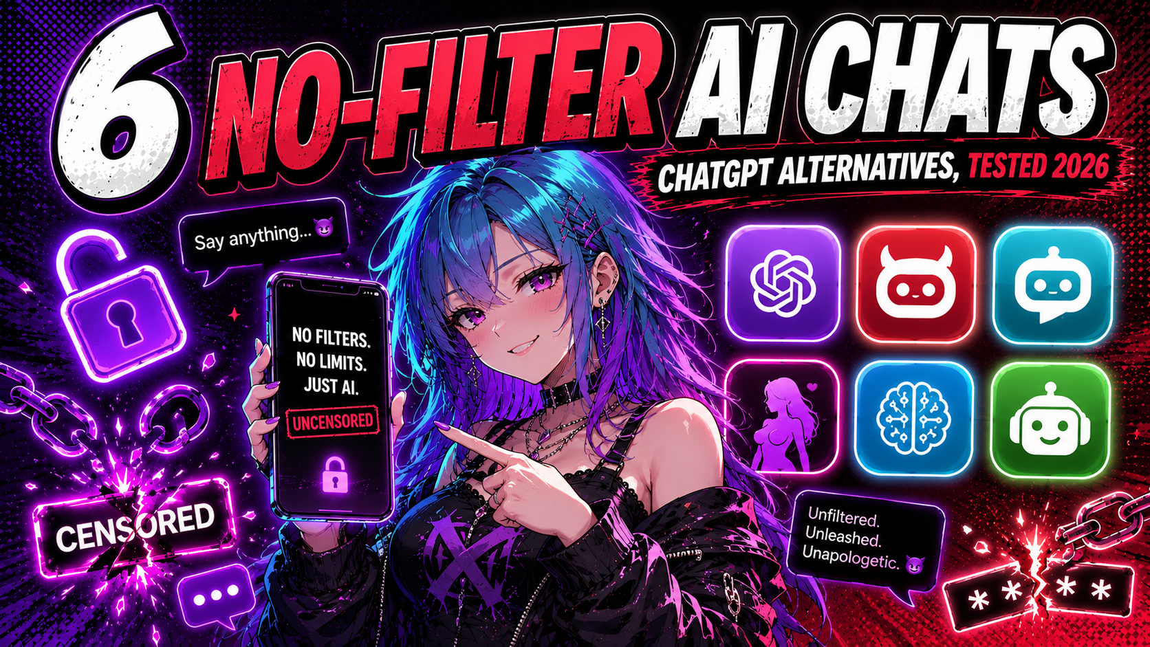ChatGPT No Filter Alternative: 6 Uncensored AI Chats I Tested in 2026