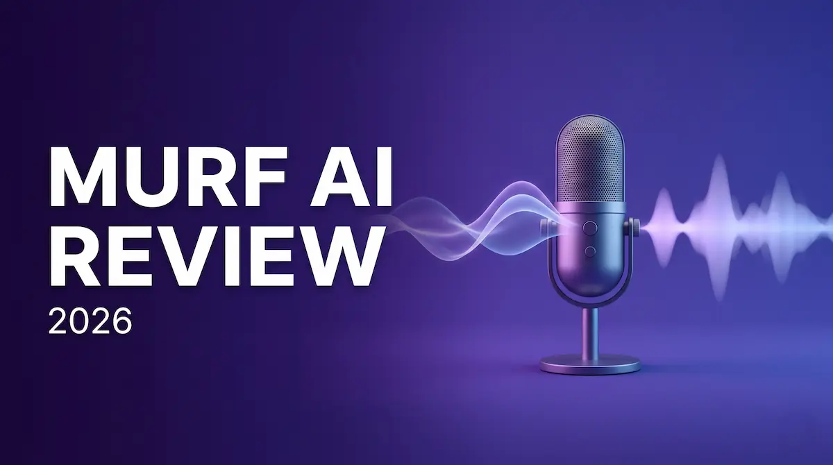 Microphone with sound waves illustrating a 2026 Murf AI voiceover review