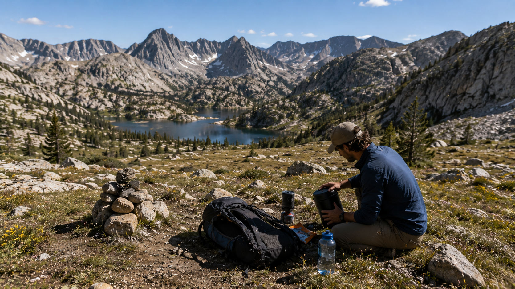 Alpine Lake Backpacking Rest Stop