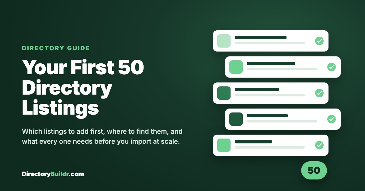 Your first 50 directory listings