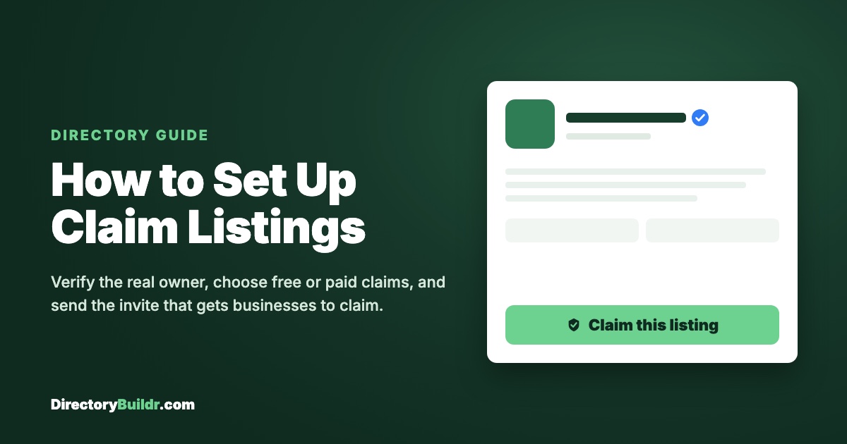 How to set up claim listings on a directory