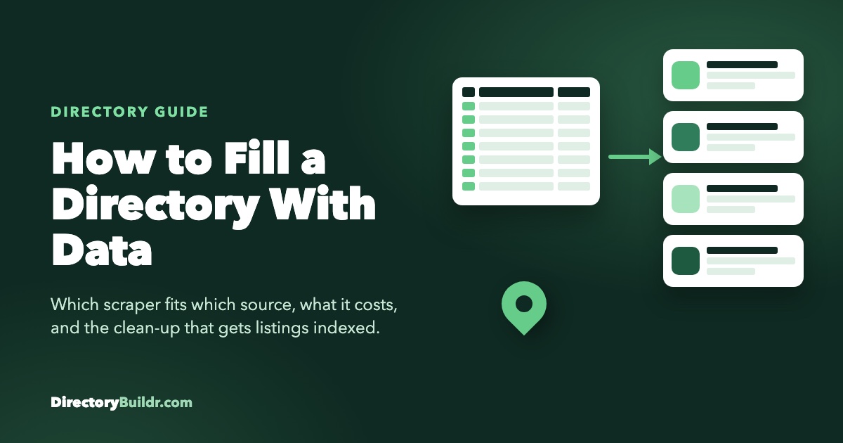 How to fill a directory with data: scraping tools guide