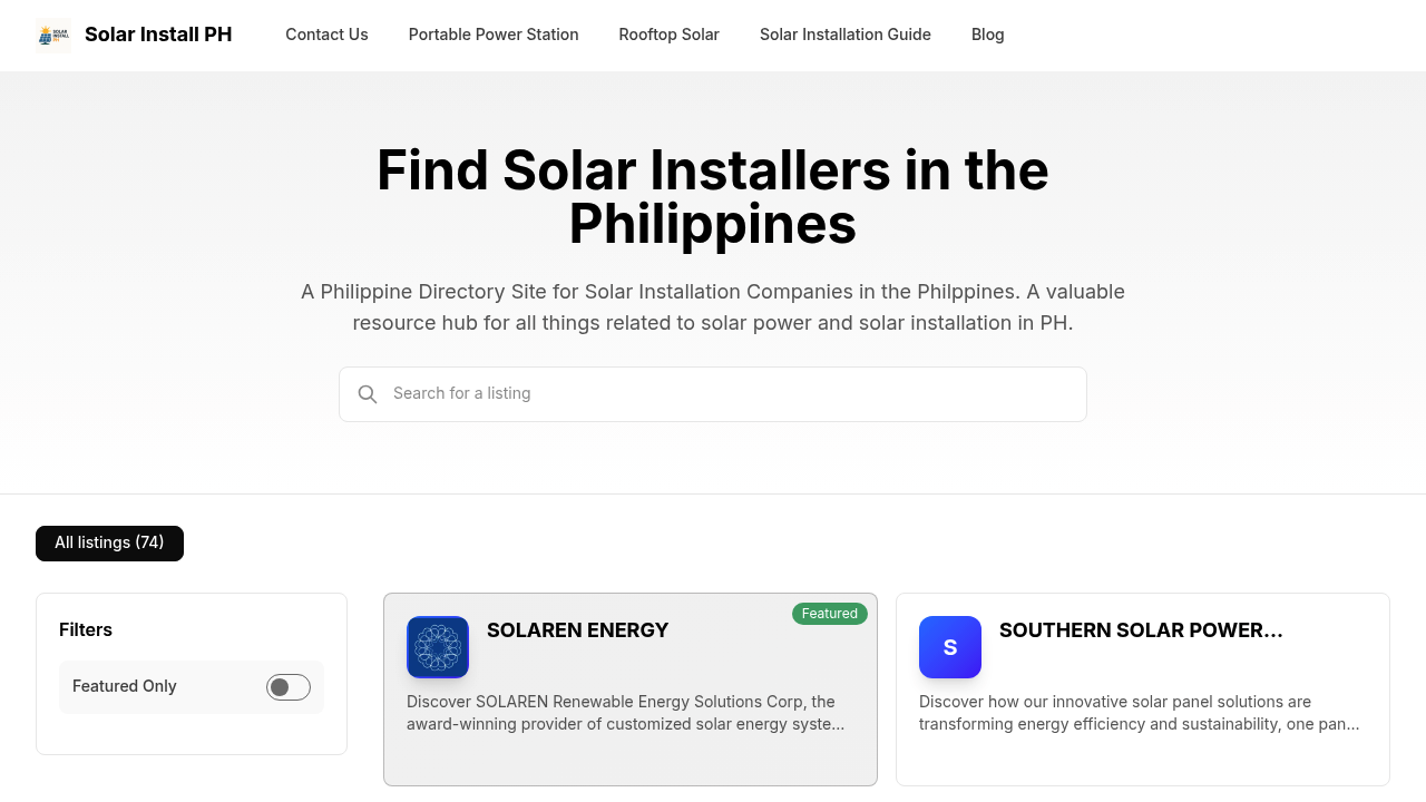Find Solar Installers in the Philippines