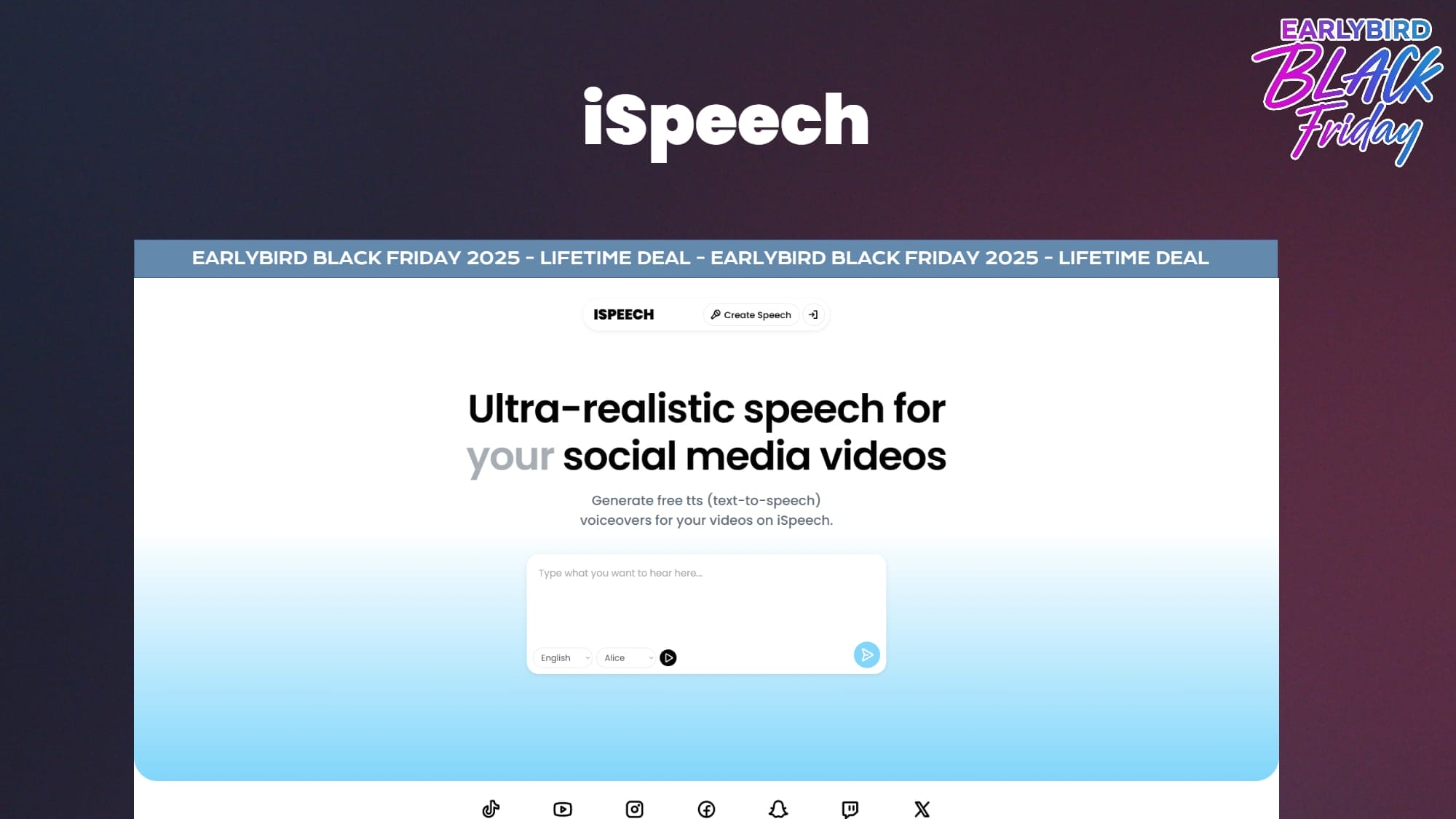 iSpeech Lifetime Deal