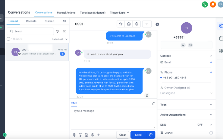 GoHighLevel marketplace - GHL integration - Simconec SMS
