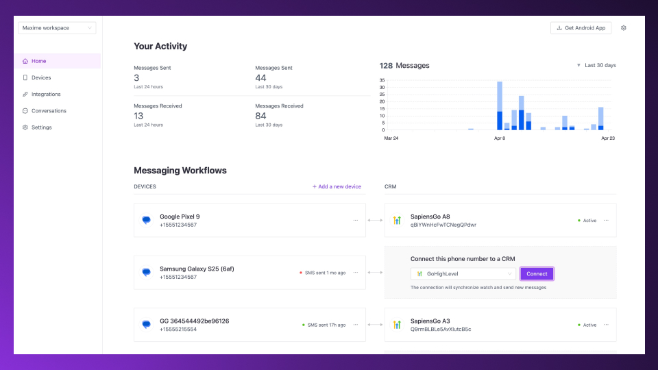 GoHighLevel marketplace - GHL integration - SapiensGo