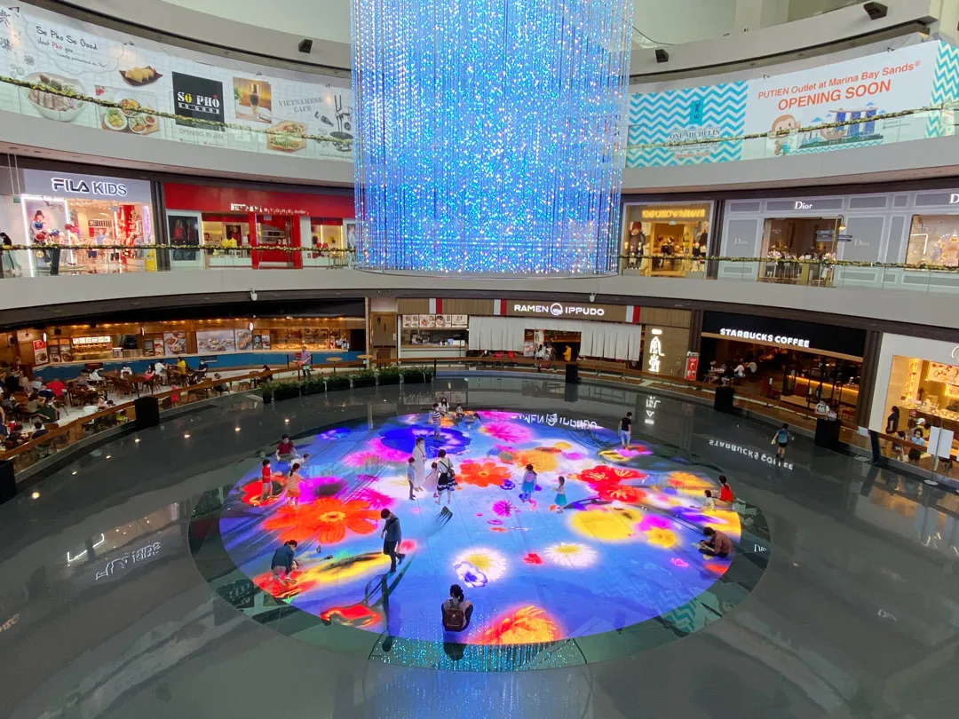 Walk Among Falling Petals – Digital Light Canvas @ Marina Bay Sands