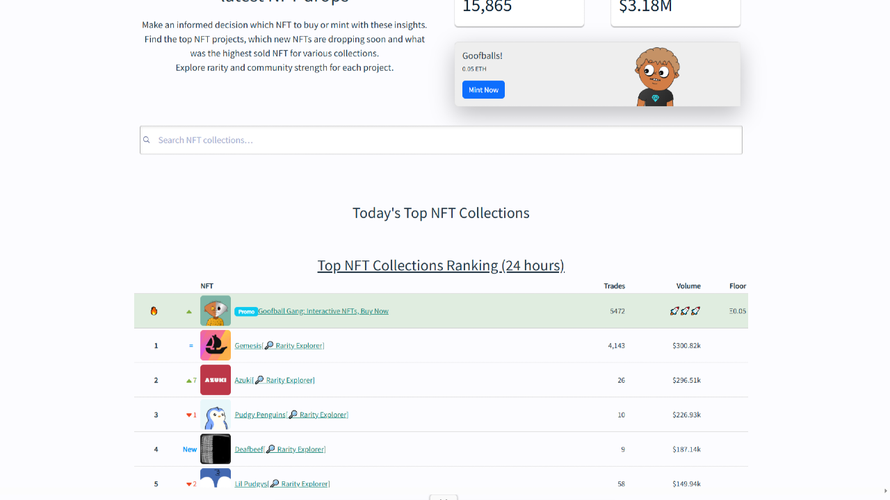 NFT‑Stats - for NFT market moves
