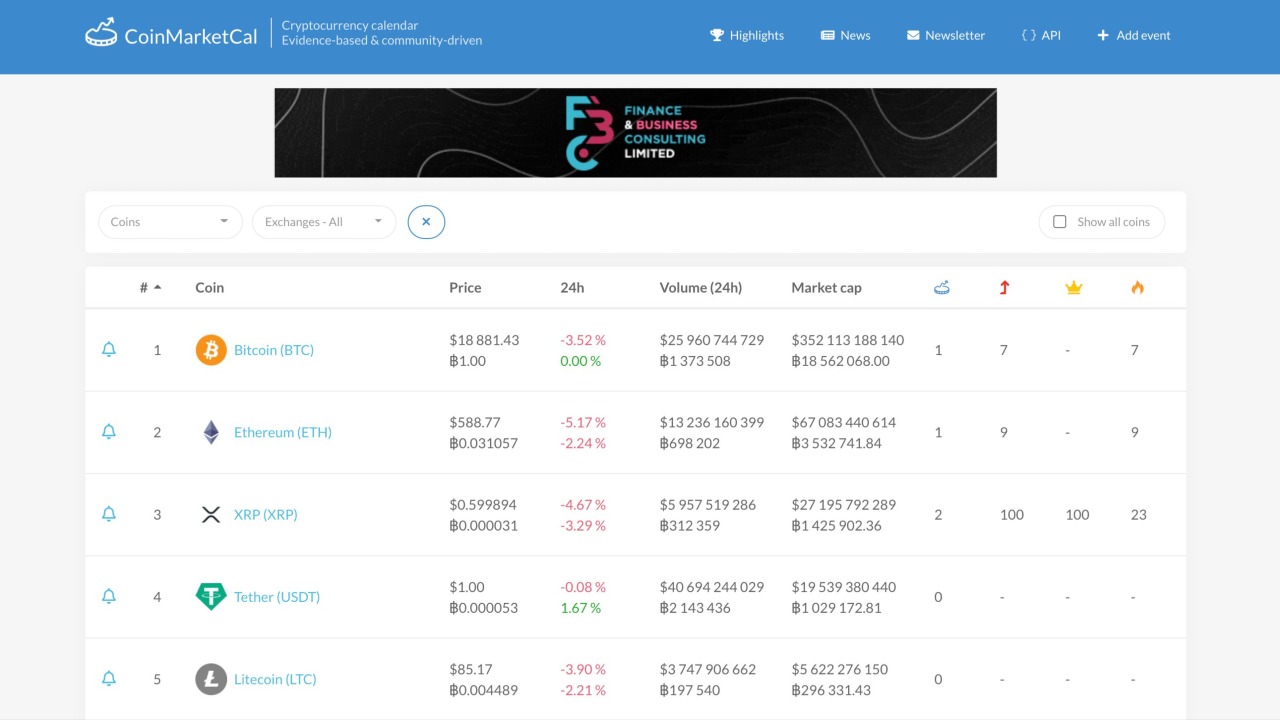 CoinMarketCal = your crypto-event affiliate radar