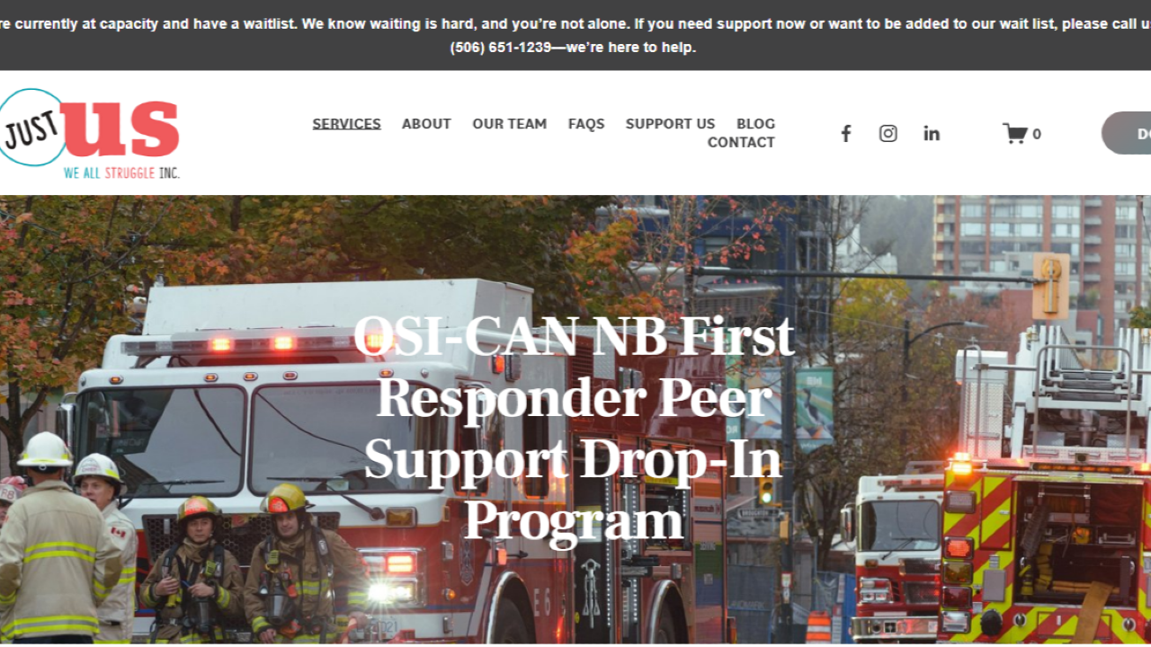 First Responders Peer Support Group in Saint John — Just Us Inc.