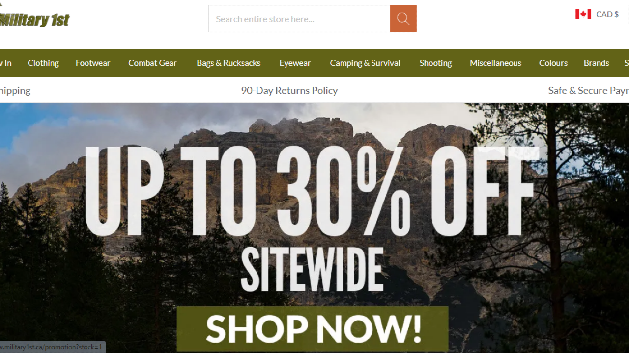 Military 1st | Army Surplus Store & Military Shop Canada: Combat Clothing, Camouflage Clothes, Airsoft Gear