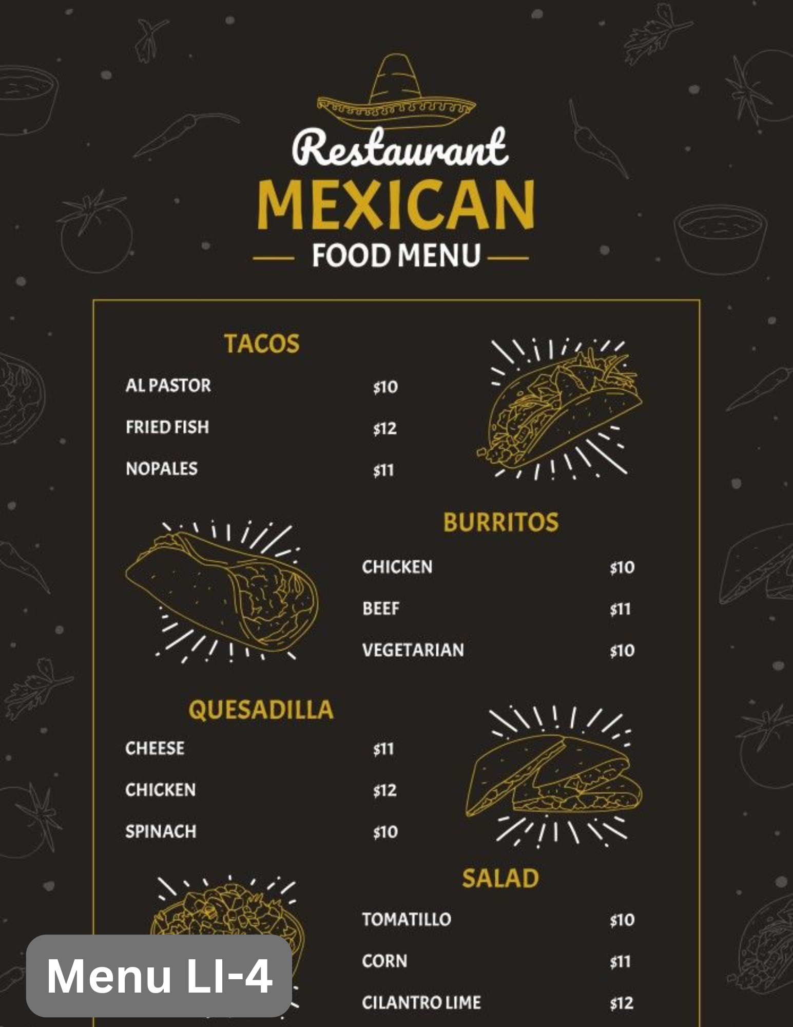 SERVICIO DE IMPRESIÓN Y DISEÑO DE MENÚS $199