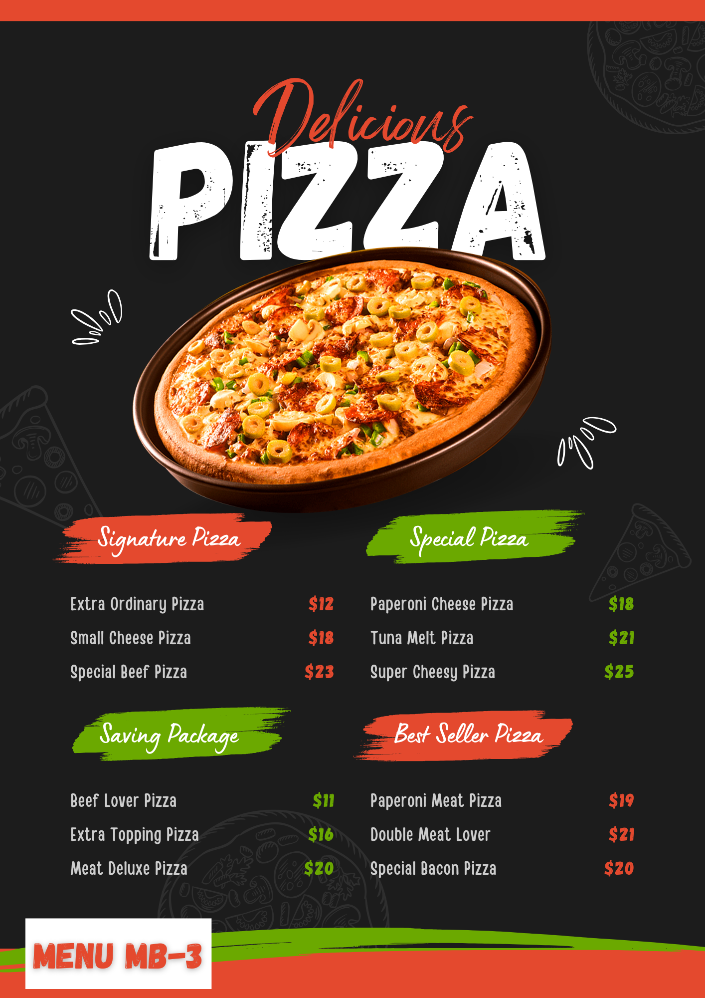 SERVICIO DE IMPRESIÓN Y DISEÑO DE MENÚS $199