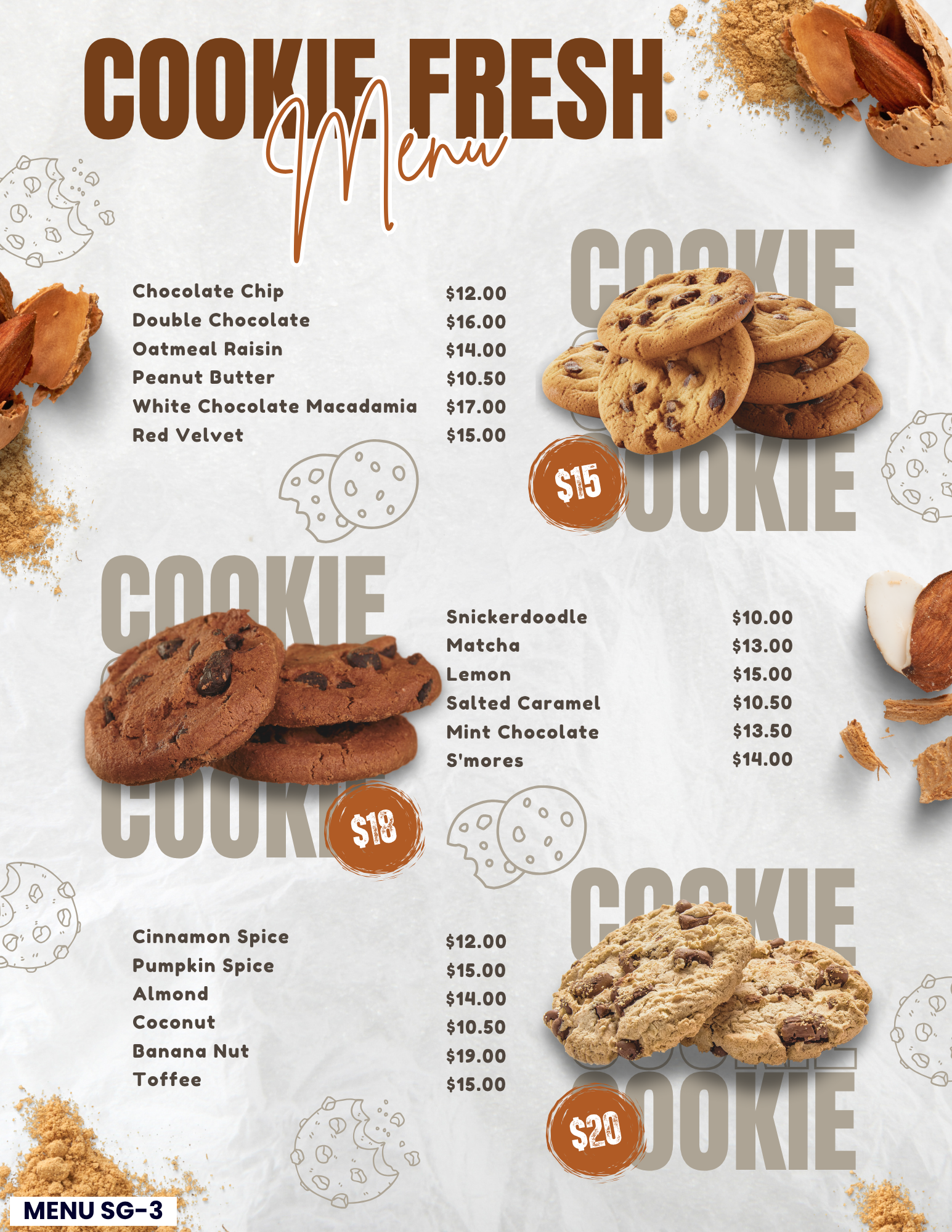 SERVICIO DE IMPRESIÓN Y DISEÑO DE MENÚS $199