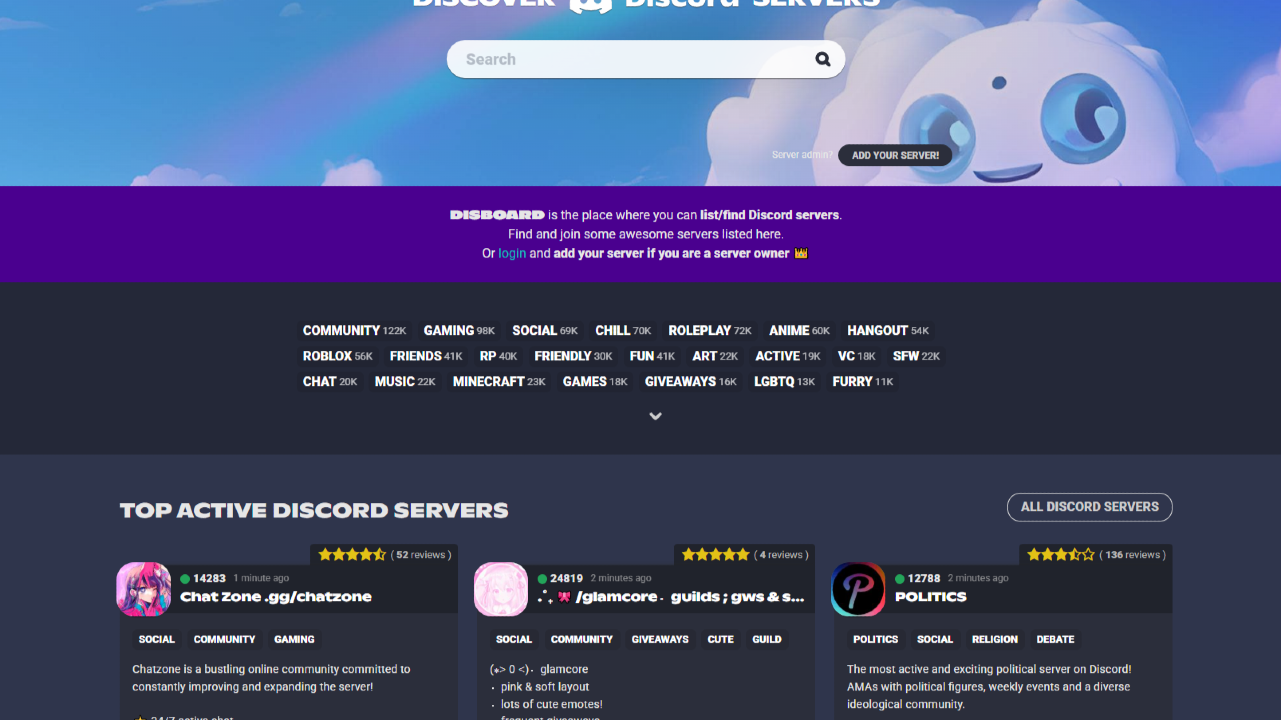 Disboard.org — The Ultimate Discord Server Directory