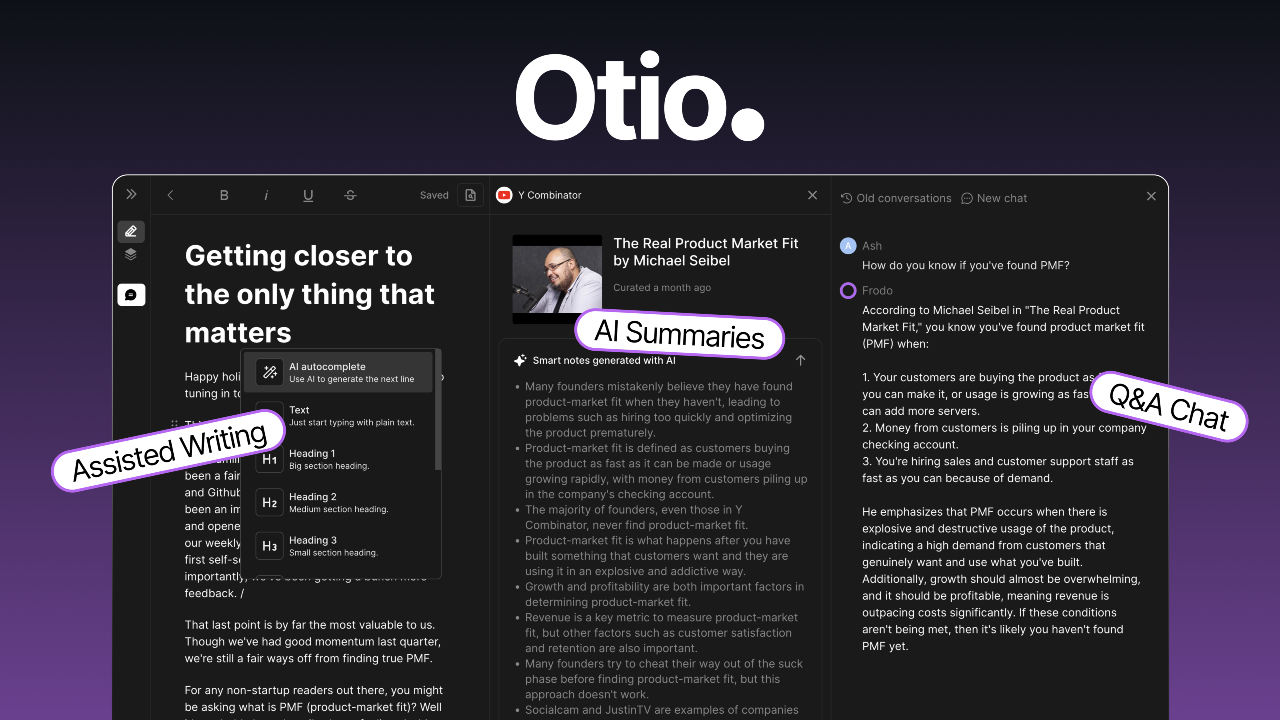 Otio. - Your personal librarian for the internet