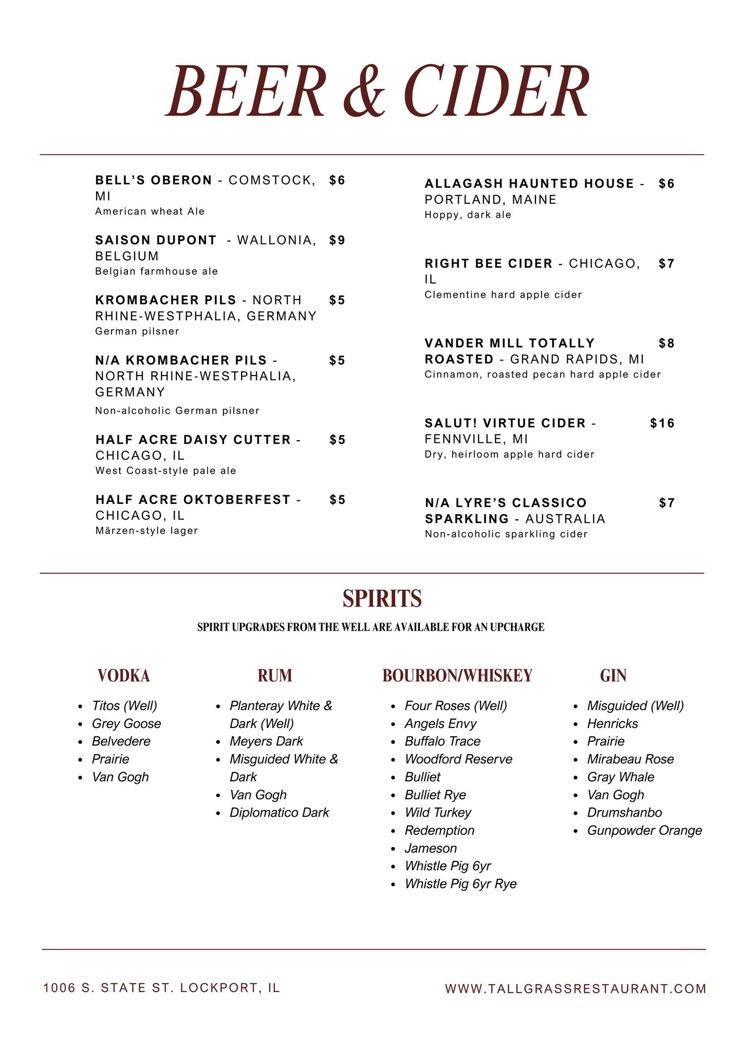 TALLGRASS RESTAURANT