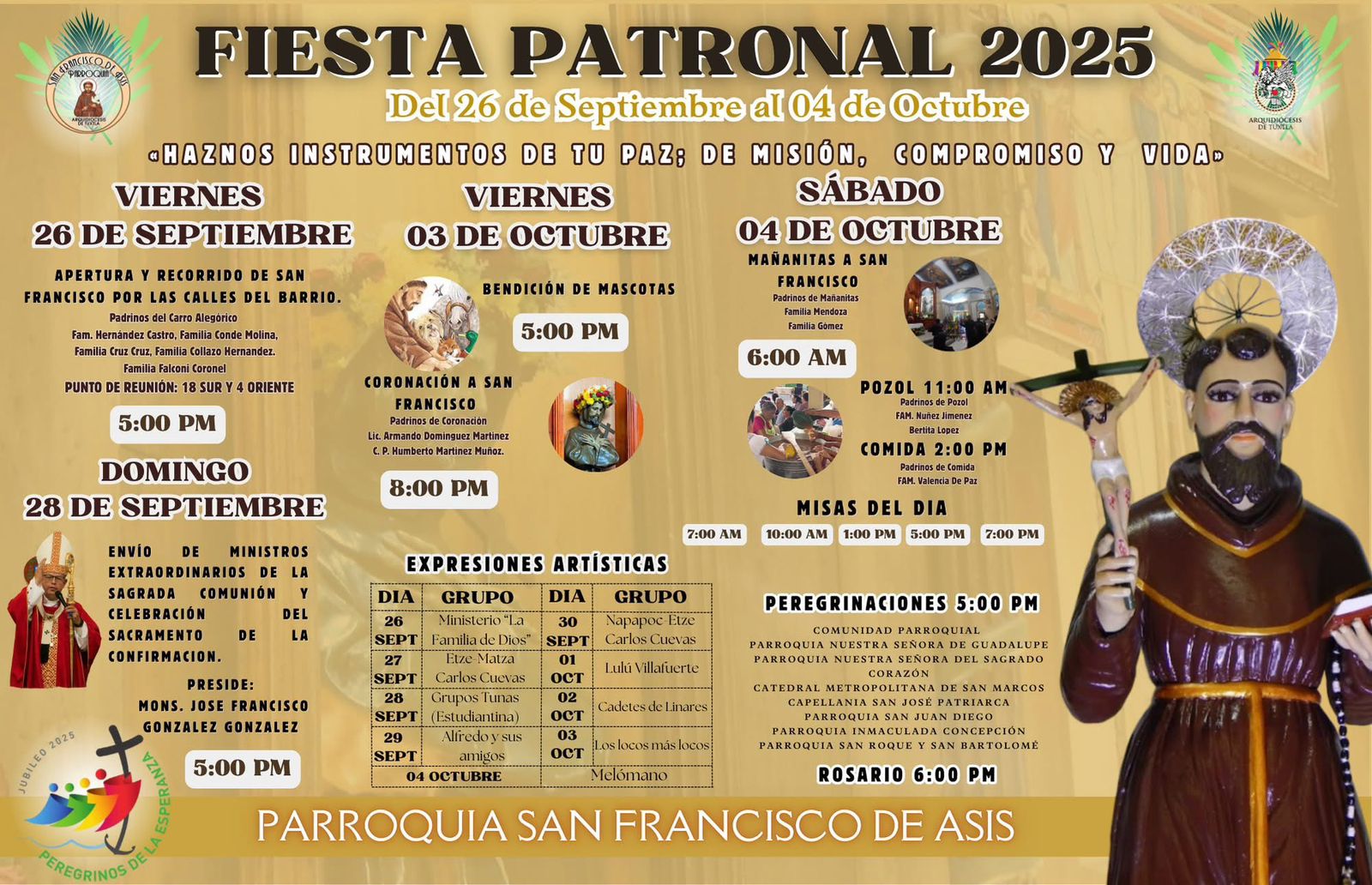 Calendario de eventos locales para Teopisca y áreas aledañas...