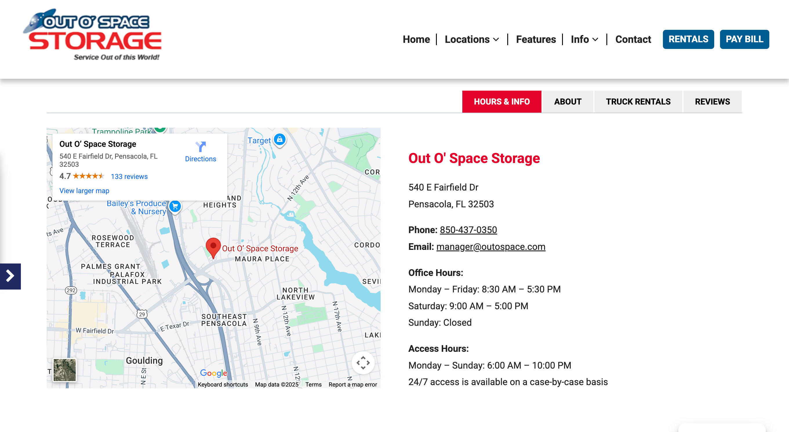 Out O Space Storage | Pensacola, FL
