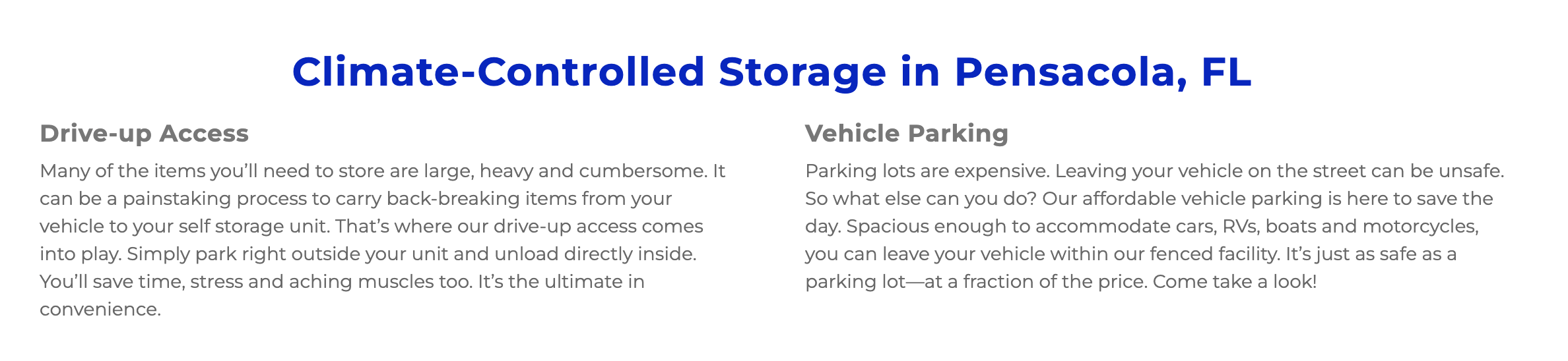 University Self Storage | Pensacola, FL