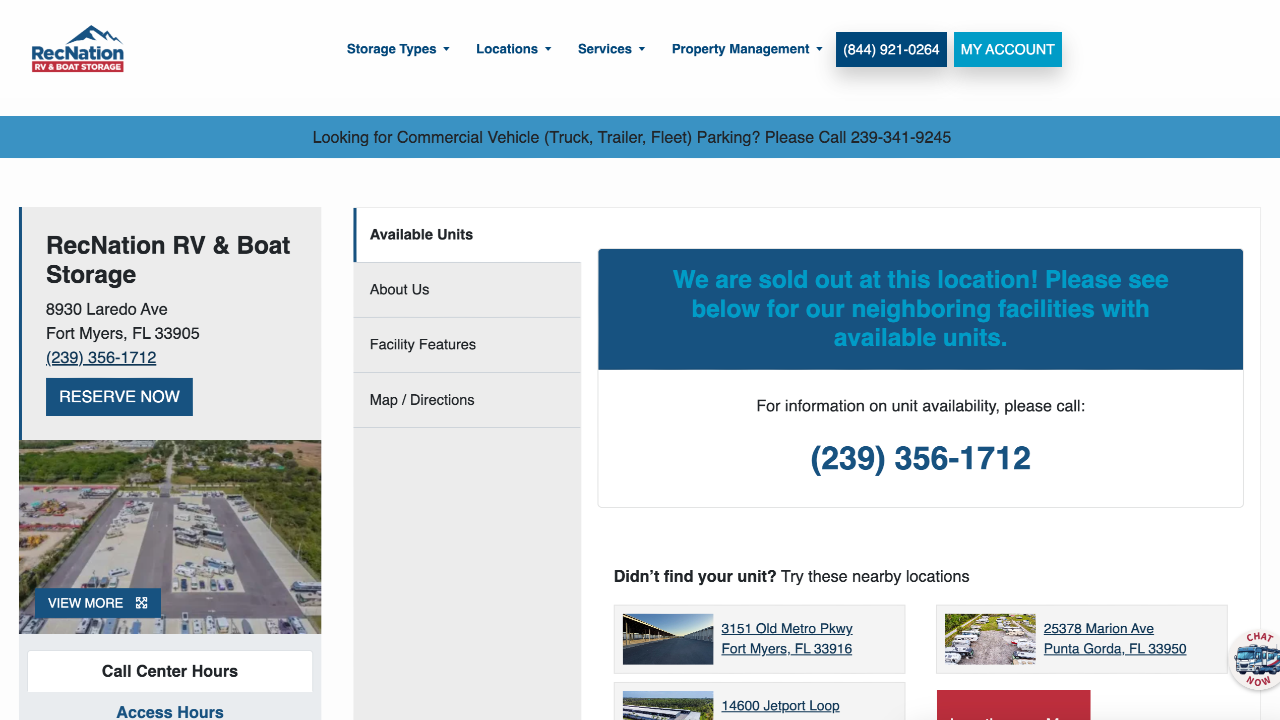 recnation rv boat storage