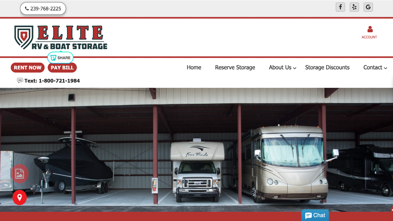 elite rv boat storage