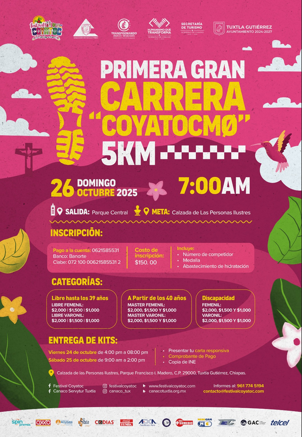 Calendario de eventos locales para Teopisca y áreas aledañas...