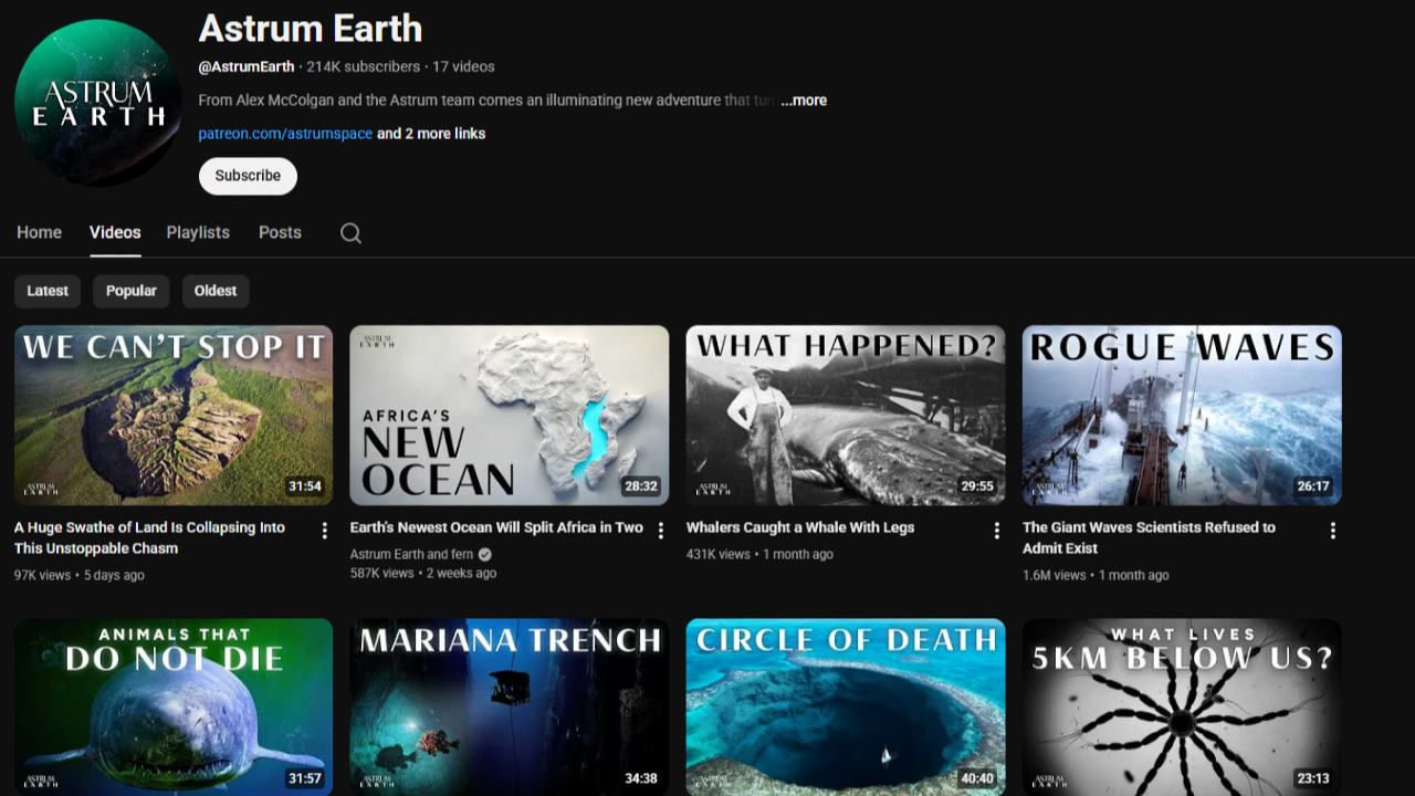 🎥 Astrum Earth: The New Planetary Documentary Channel That Blew Up in a Year