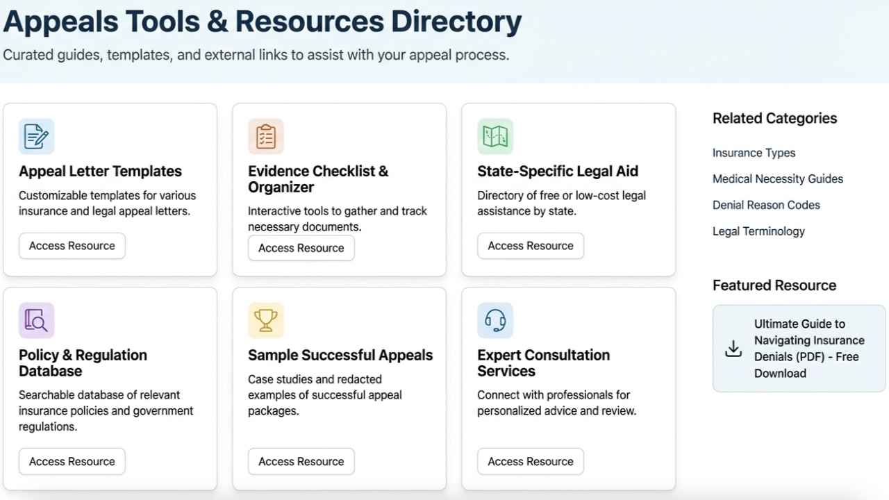 Appeals Tools & Resources Directory