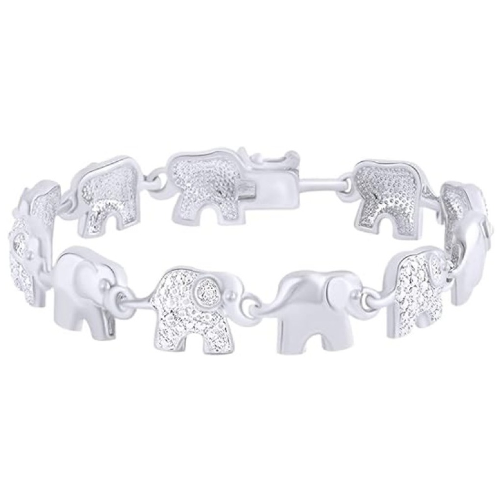 Diamond Elephant Link Tennis Bracelet
