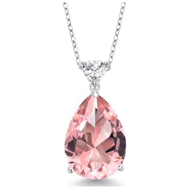 Teardrop Gemstone Birthstone Pendant Necklace