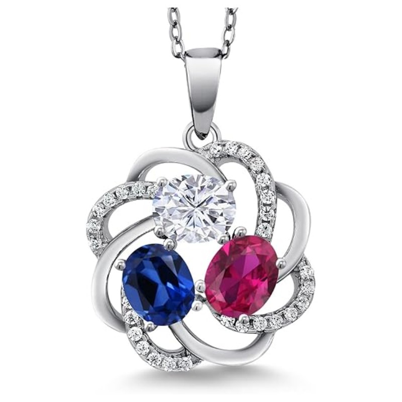 Personalized 3-Gemstone Birthstone Necklace