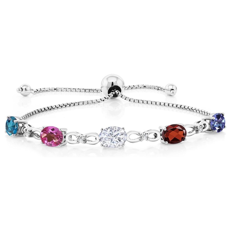 Personalized 5-Stone Oval Birthstone Tennis Bracelet
