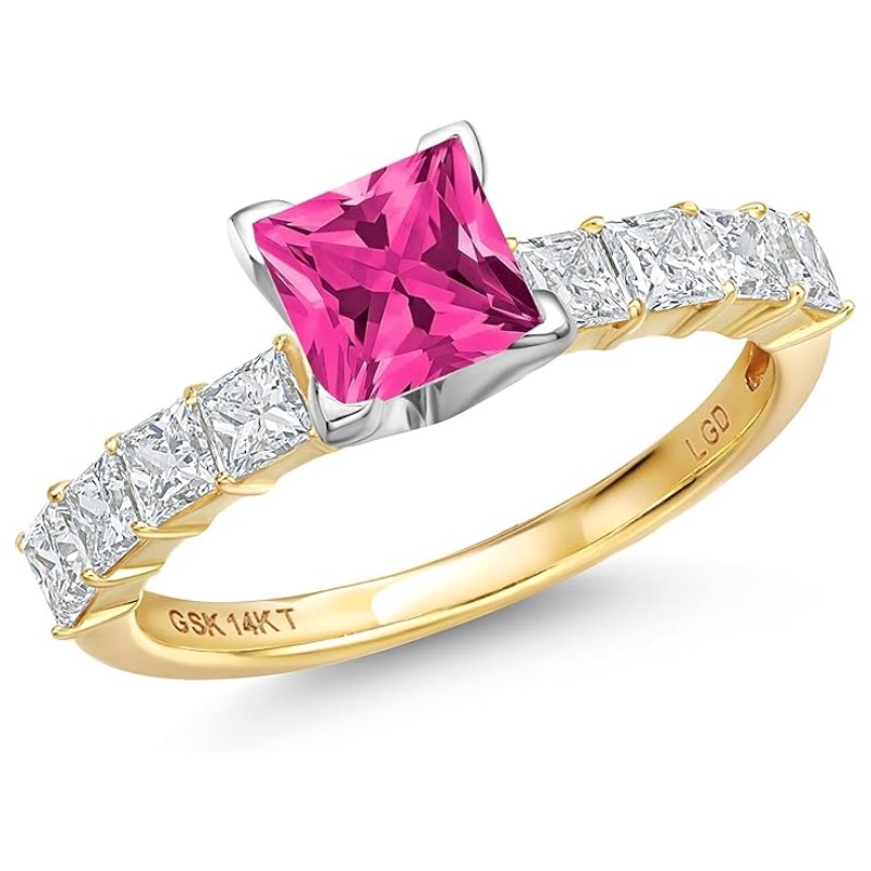 Personalized Princess Cut Birthstone Ring