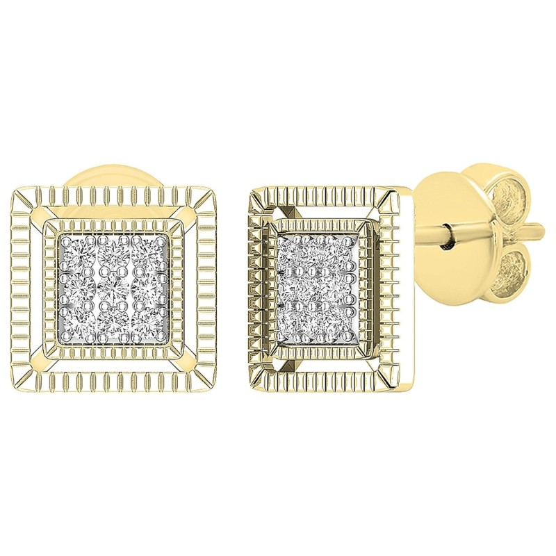 Iced Out Square Diamond Stud Earrings