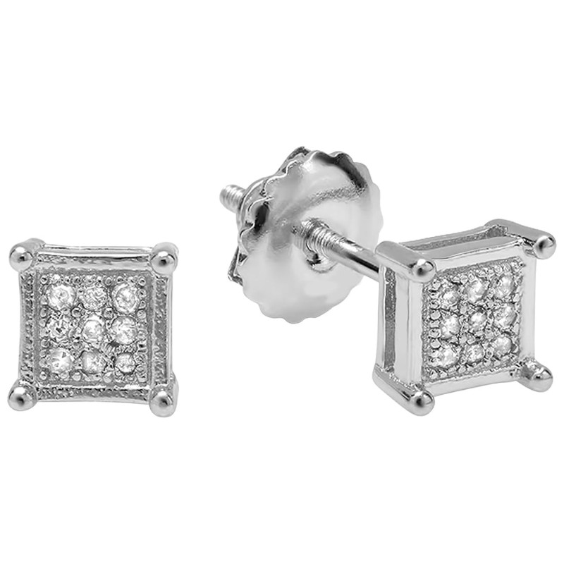 0.05 Ctw White Diamond Hip Hop Studs, 4.8mm
