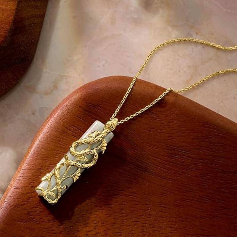 Jade Snake Pendant Necklace
