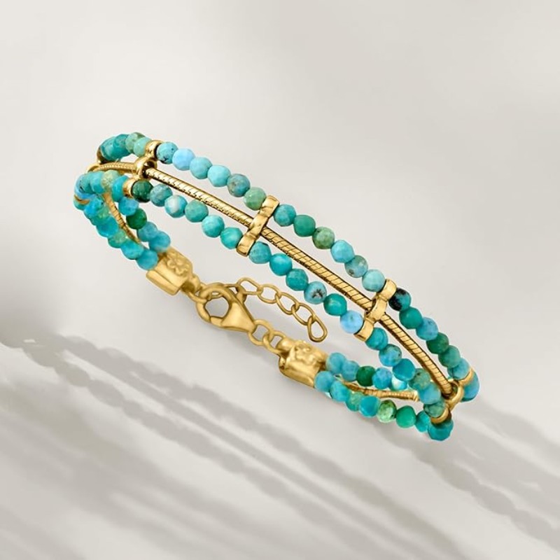 Turquoise Snake-Chain Bracelet Gold
