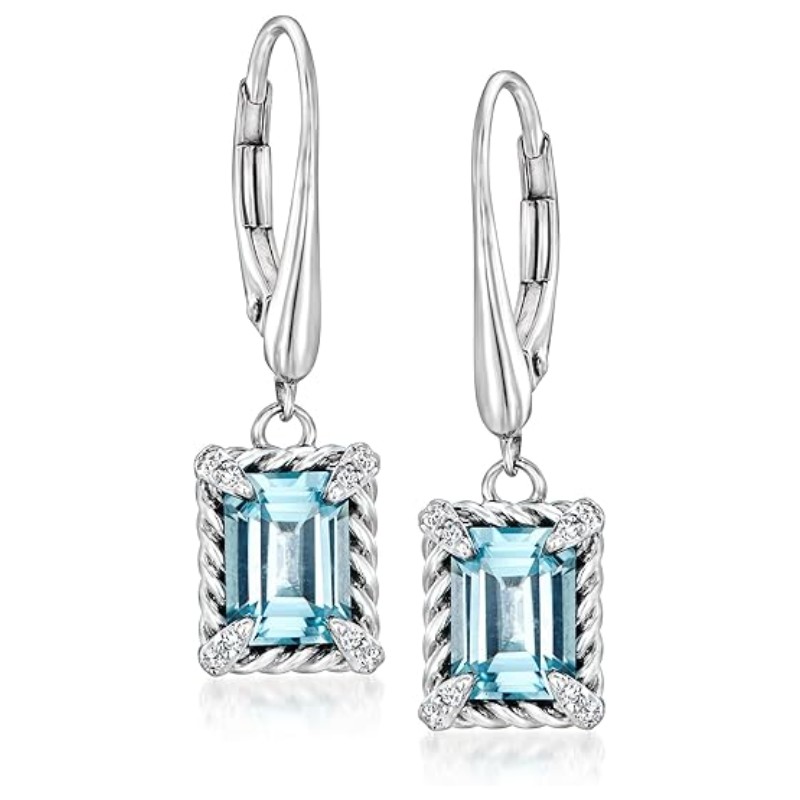 Sky Blue Topaz Silver Drop Earrings