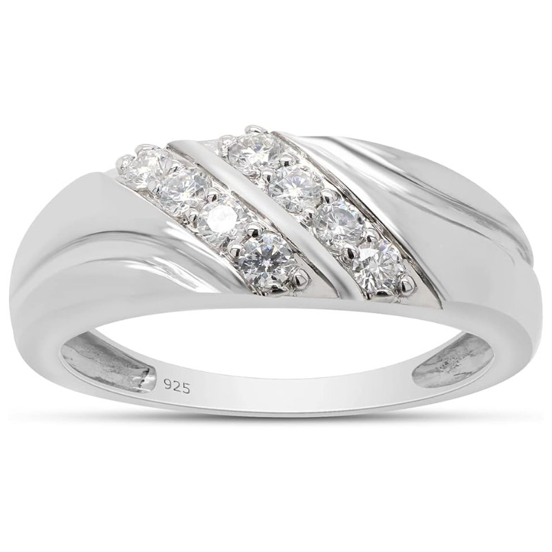 Men's Moissanite Wedding Band Ring