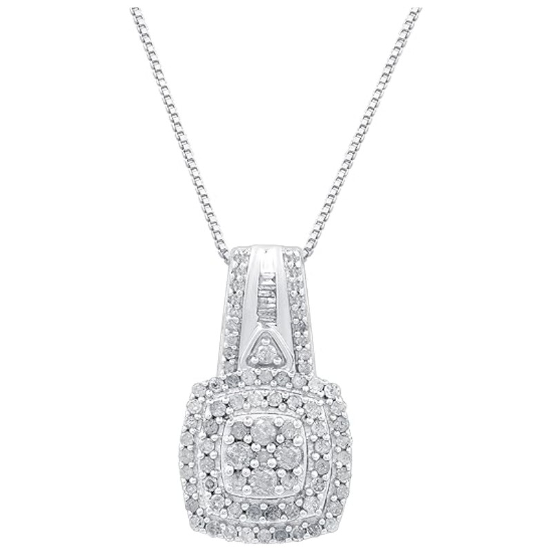 GILDED Sterling Silver Diamond Pendant Necklace