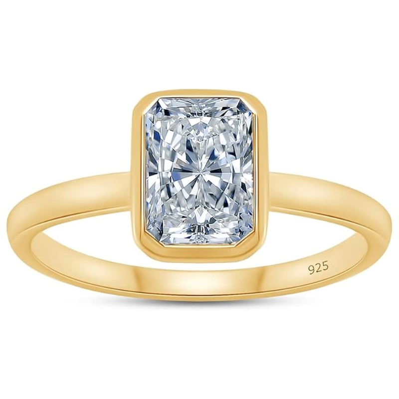 Solitaire Lab Created Moissanite Bezel Ring