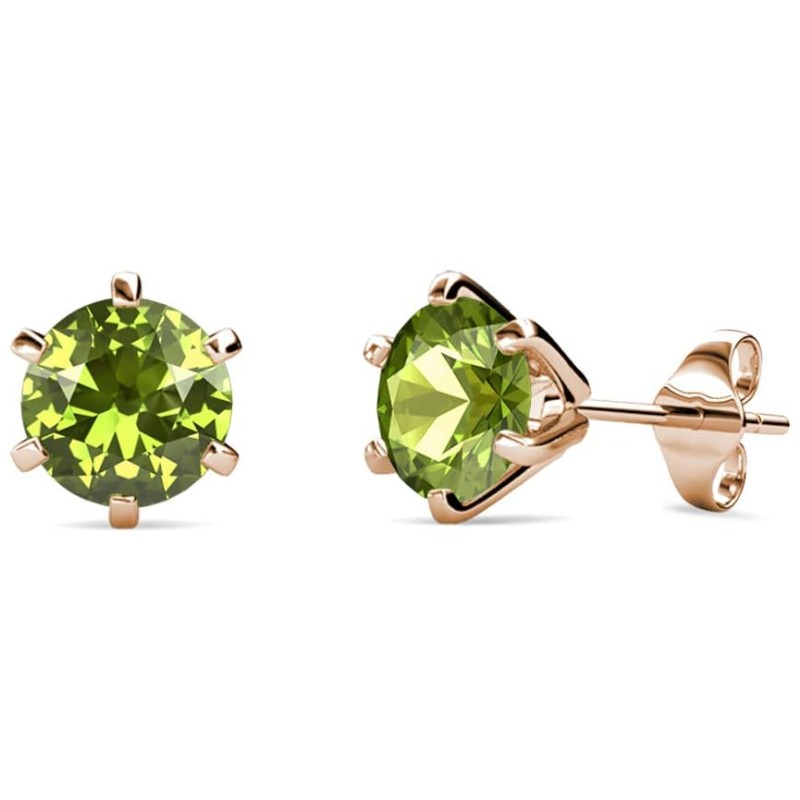 Peridot Solitaire Martini Stud Earrings 1.00 ctw