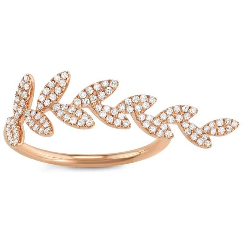 14K Gold Diamond Wreath Ring  