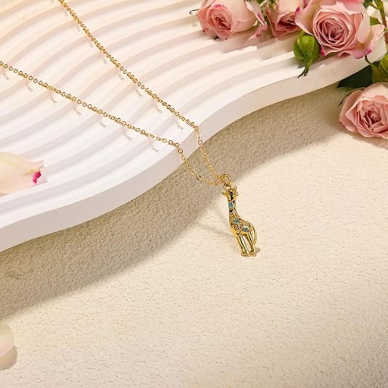 RZKING Dainty Giraffe Necklace for Women