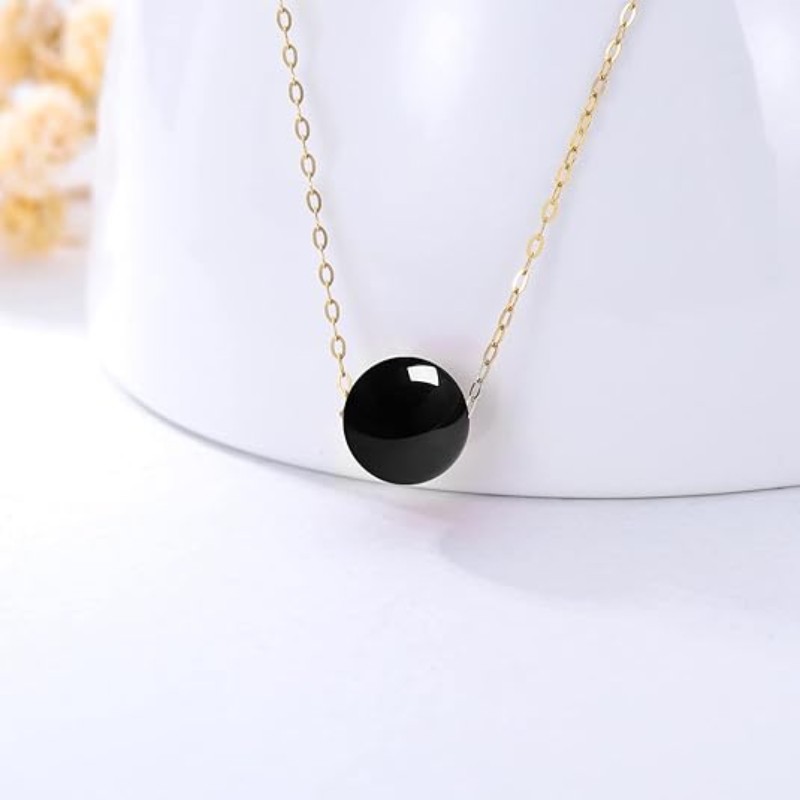 14K Gold Beaded Gemstone Necklace